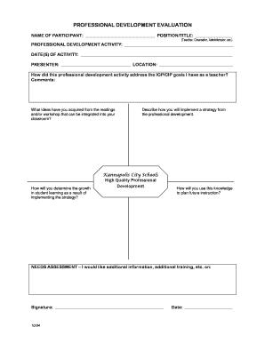 Professional Development Evaluation Form