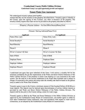 Tenant Water User Agreement