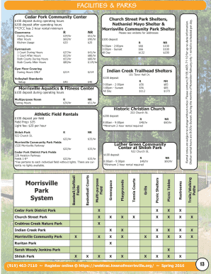 Morrisville Facility Rental Form