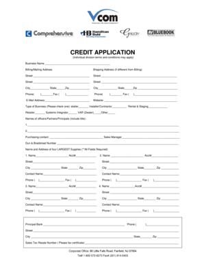 Credit Application Form
