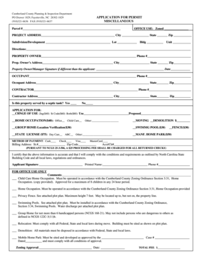 Cumberland County Permit Application