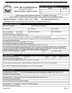 City of Gainesville Employment Application