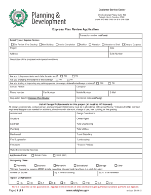 Express Plan Review Application