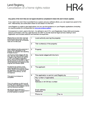UK Home Rights Notice Cancellation Form