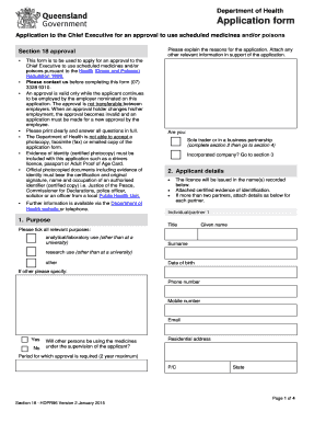 Application for Approval to Use Scheduled Medicines and Poisons