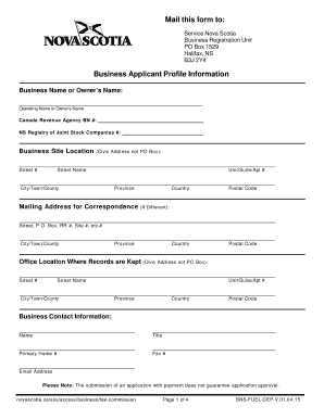 Nova Scotia Fuel Tax Application