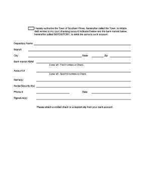Bank Debit Authorization Form