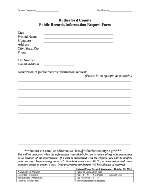 Rutherford County Public Records Request Form