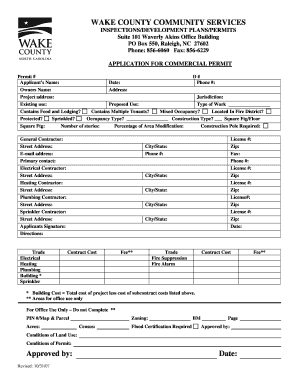 Wake County Commercial Permit Application