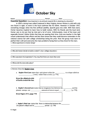 October Sky Study Guide