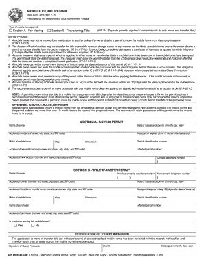 Indiana Mobile Home Permit