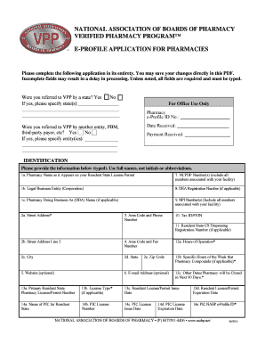 NABP Verified Pharmacy Program Application