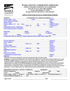 Manufactured Home Permit Application