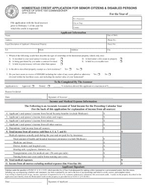 North Dakota Homestead Credit Application