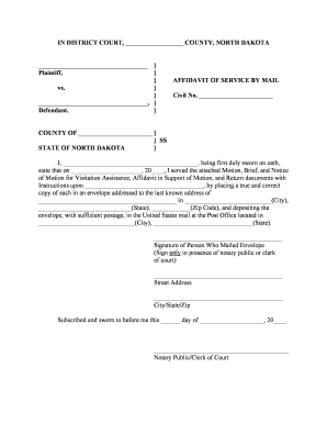Affidavit of Service by Mail