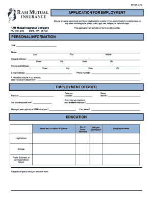 Application for Employment
