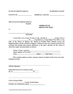 Affidavit of Service by Mail