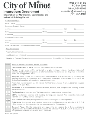 North Dakota Building Permit Application