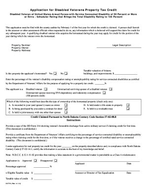 Disabled Veterans Property Tax Credit Application