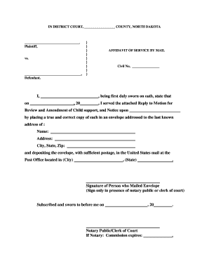 Affidavit of Service by Mail