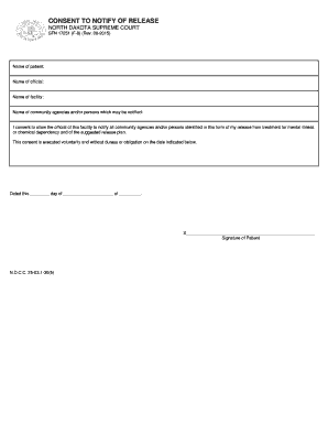Consent to Notify of Release