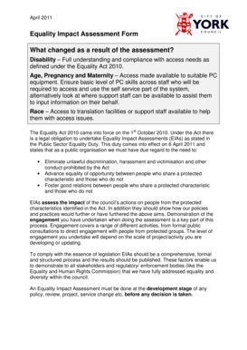 Equality Impact Assessment Form