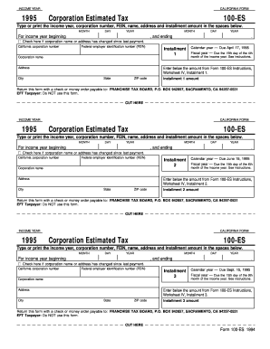 California Corporation Estimated Tax Form 100-ES
