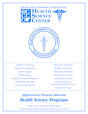 Wayne County Community College Health Science Program Application