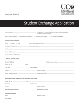 Student Exchange Application