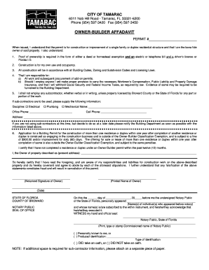 Owner-Builder Affidavit
