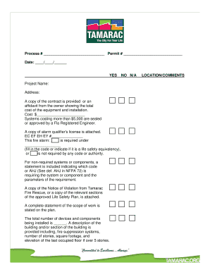 Fire Alarm System Permit Application