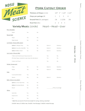Pork Cutout Order Form
