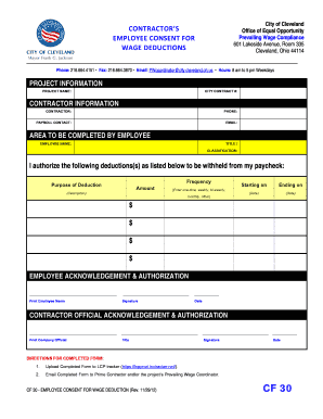 Employee Consent for Wage Deduction