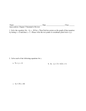 Chapter 5 Summative Review Math Worksheet