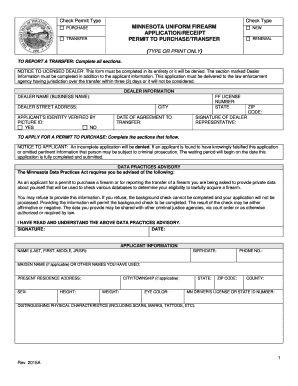 Minnesota Uniform Firearm Application