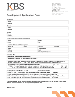 Development Application Form