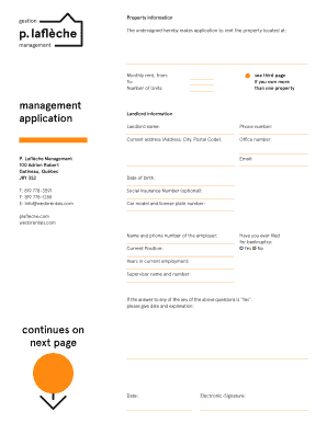 Formulaire de demande de location