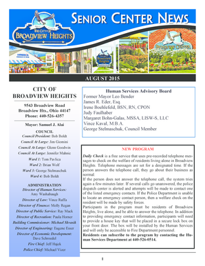 Broadview Heights Senior Services Survey