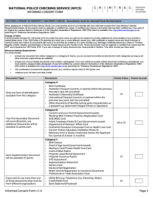 National Police Check Informed Consent Form
