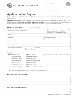 Application for Degree Certificate