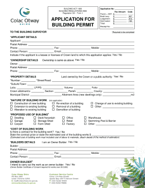 Building Permit Application Form