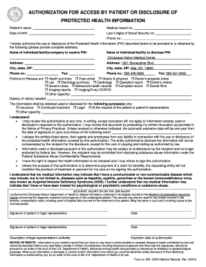 Authorization for Access to Protected Health Information