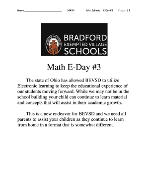 Ohio Math E-Day Practice Test