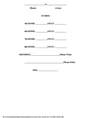 Basketball Scorecard Template