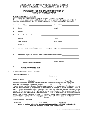 Permission for Daily Prescription Medication Consumption