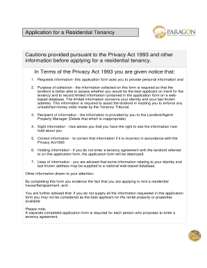 Application for a Residential Tenancy