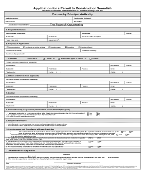 Permit Application for Construction or Demolition