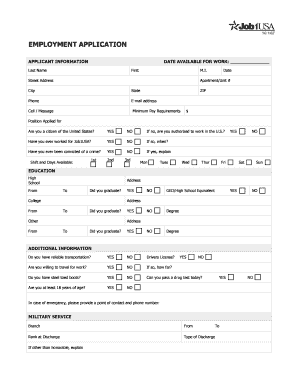 Employment Application Form