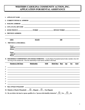 Application for Rental Assistance