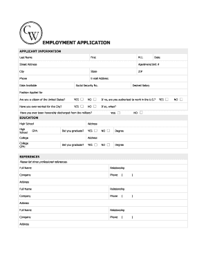 Employment Application Form